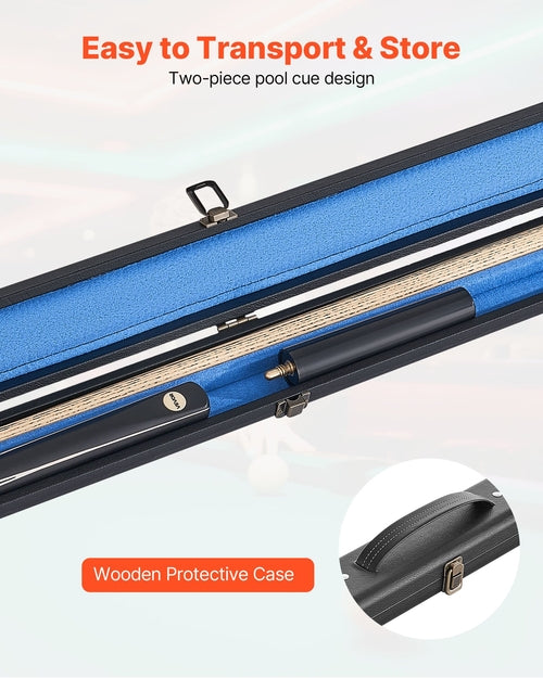 Snooker Cue, 1447.8mm 2 Piece Cue, 9.7mm cue tip,Snooker Cues Stick with extension