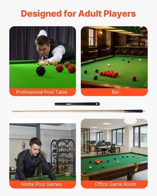 Snooker Cue, 1447.8mm 2 Piece Cue, 9.7mm cue tip,Snooker Cues Stick with extension